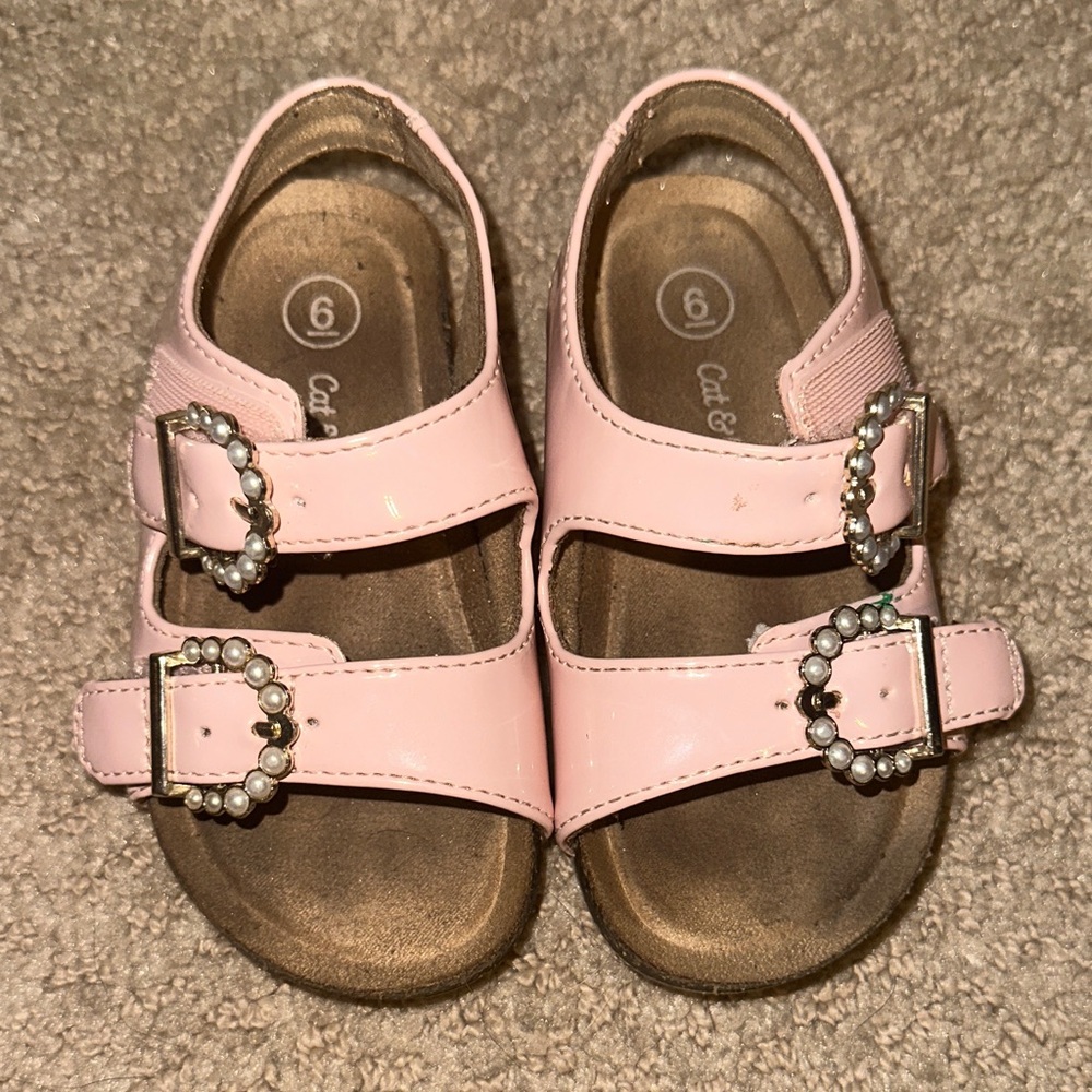 Cat & Jack Light Pink Kids Sandals with Buckles